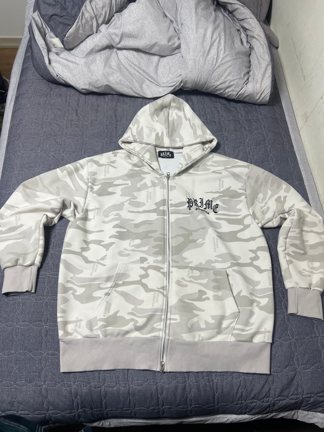 프라임멤버스 화이트 카모 후드집업 상품이미지1