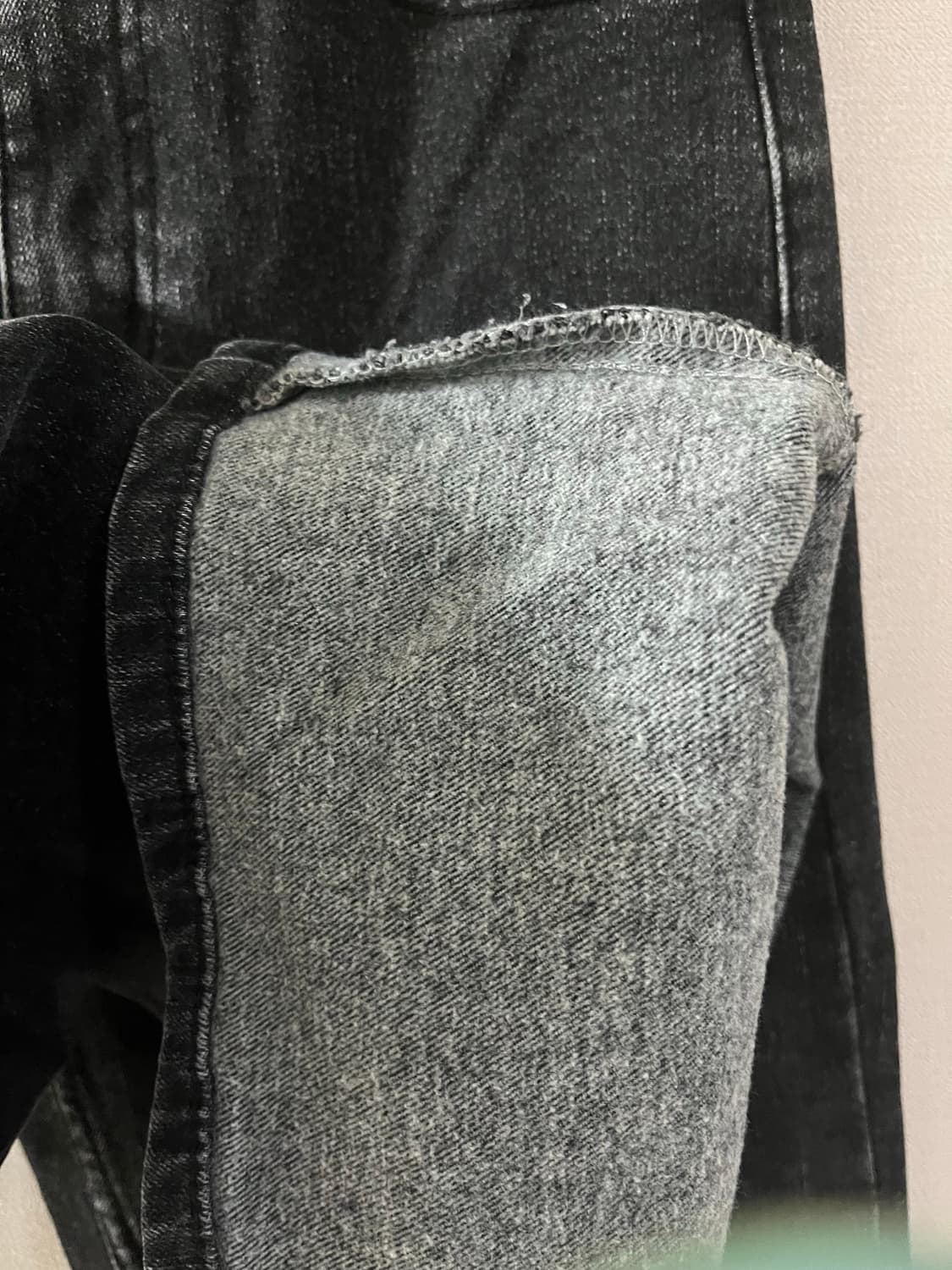 흑청세미부츠컷와이드기모데님(S) 상품이미지3