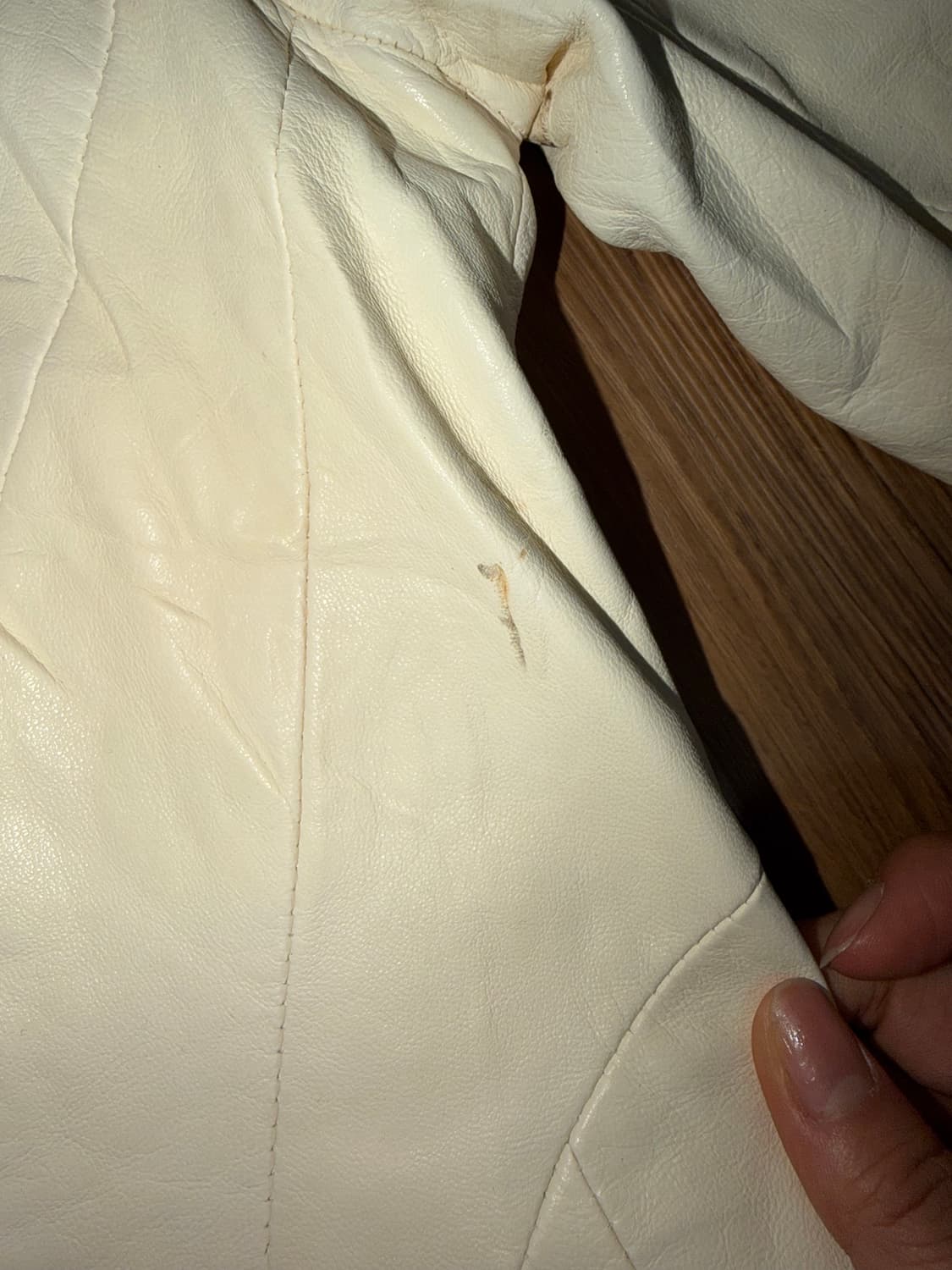 화이트 가죽 자켓 상품이미지3