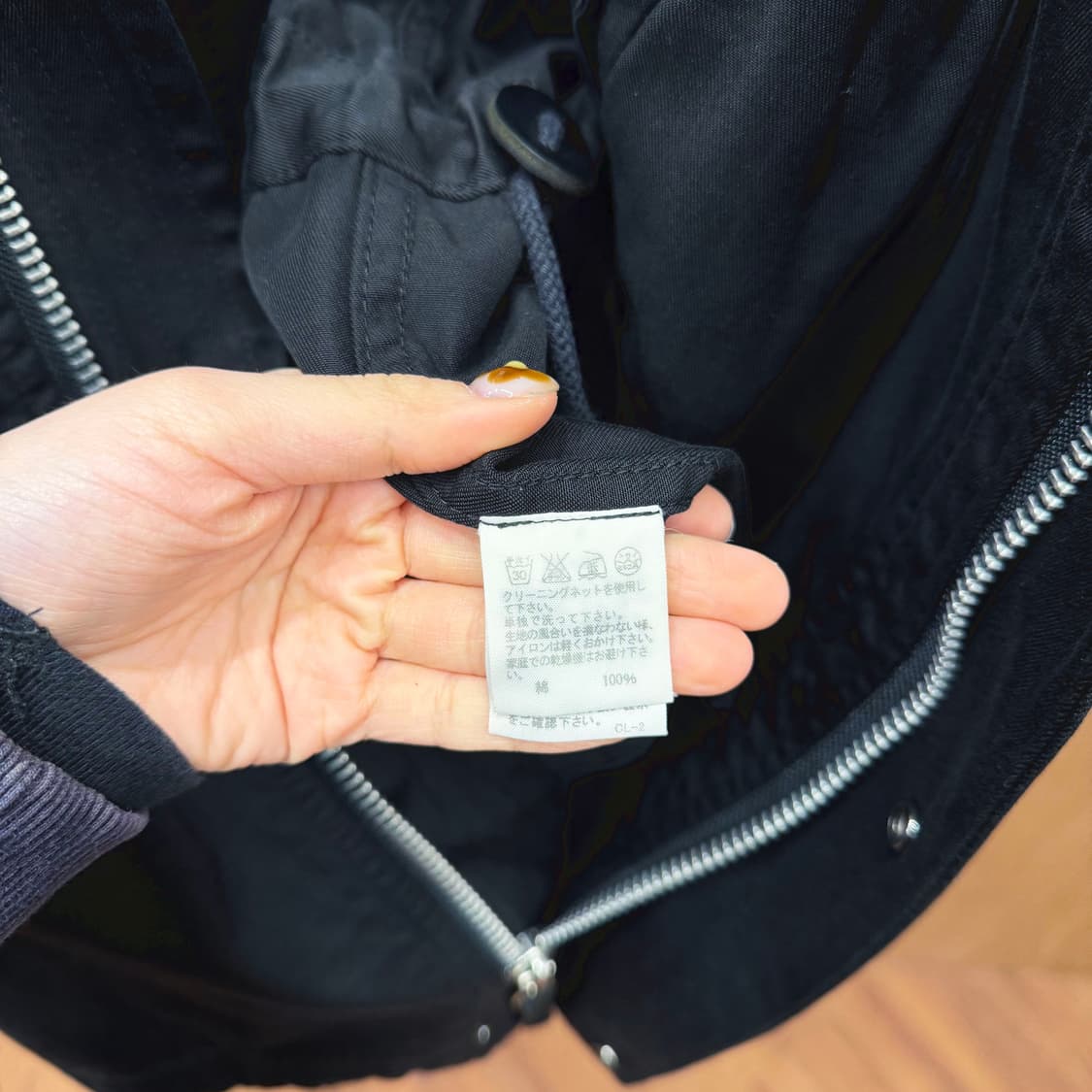 카반 드 주카 밀리터리 자켓 웨이스트 스트링 후드 지퍼 레귤러핏 블랙 상품이미지7