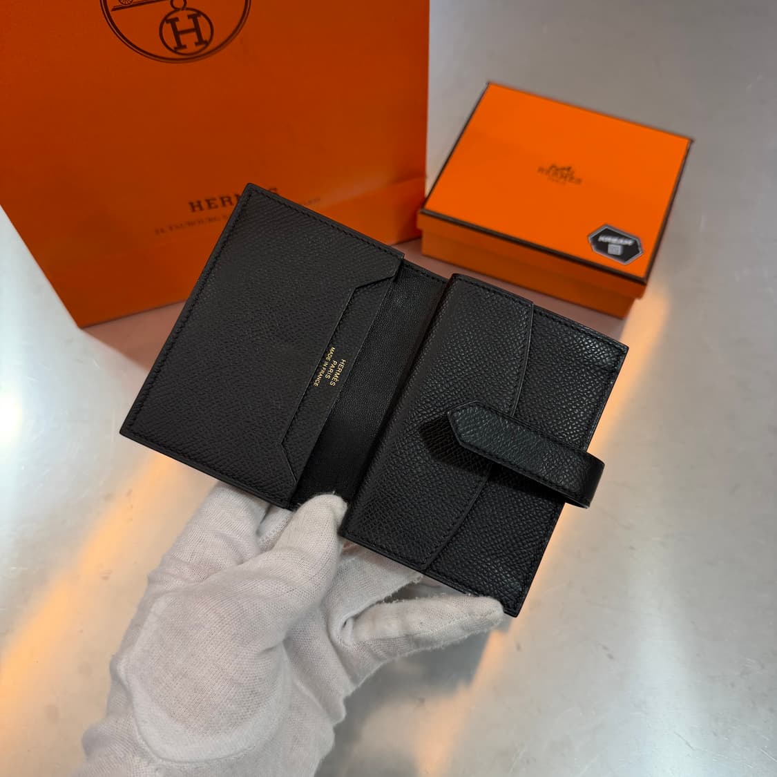 [리오브] 에르메스 베안 앱송 골드 누아 미니 카드지갑 상품이미지4