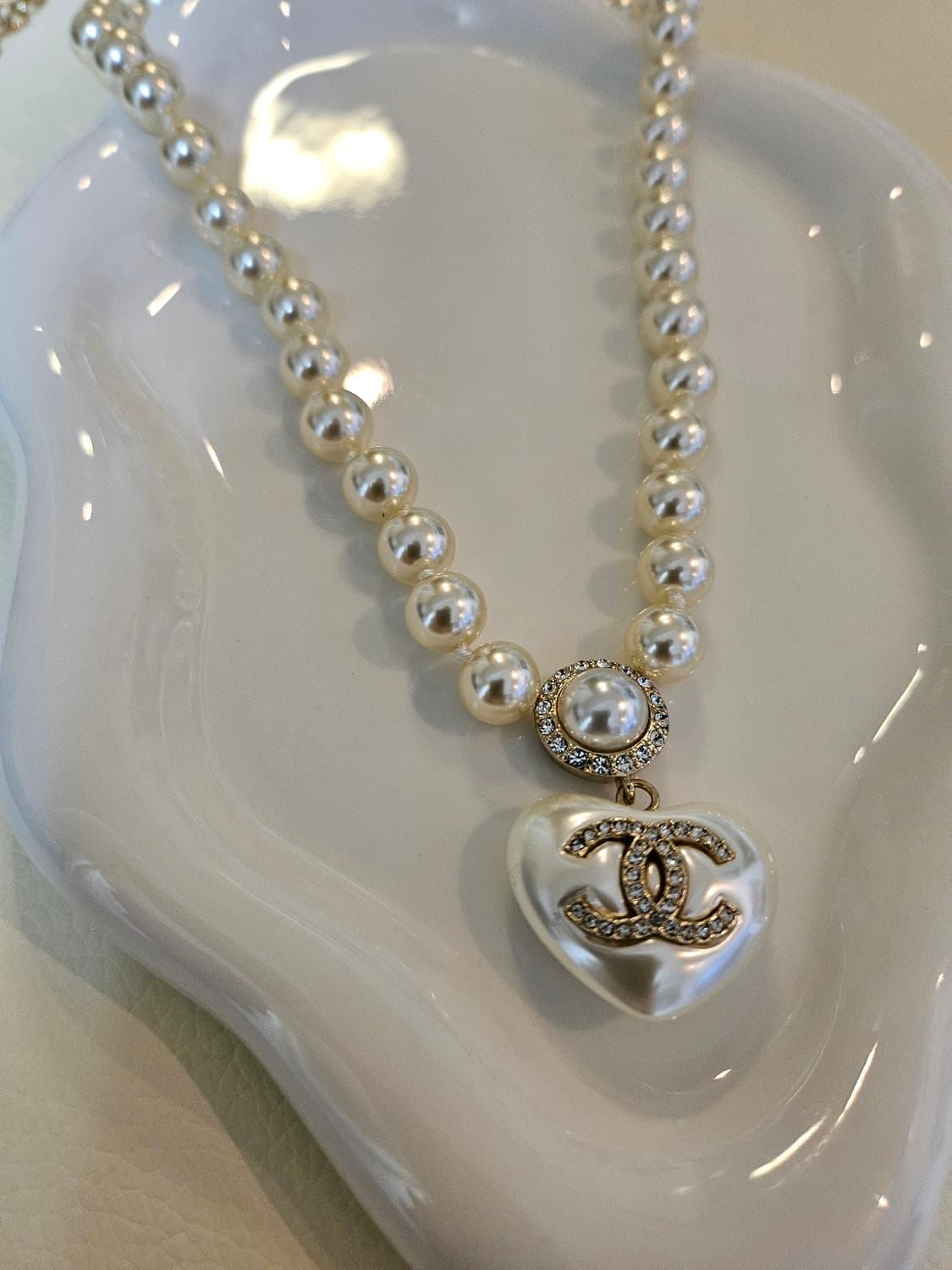 샤넬 하트통통 스왈진주 목걸이 업사이클링 상품이미지3