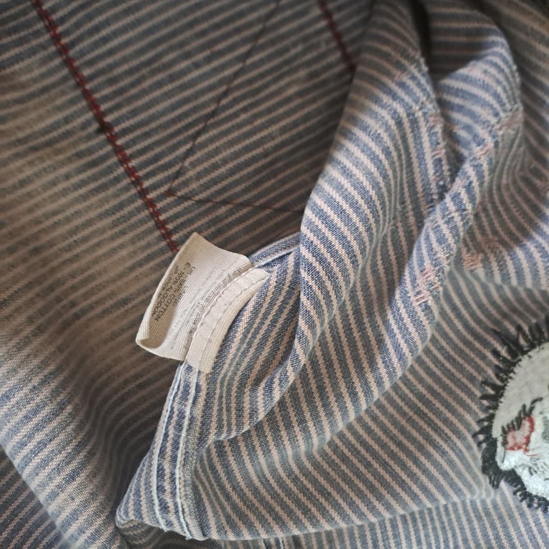 (택포) 해골 자수패치 빈티지 워싱 데님셔츠 95-100 B156 상품이미지8