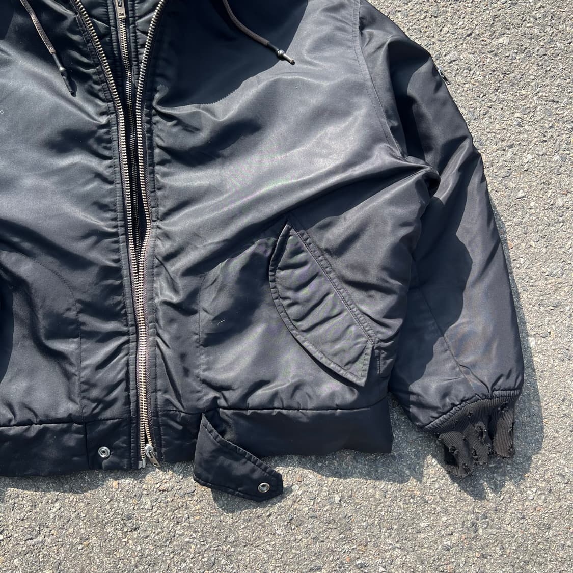 Iro 데미지 후디드 MA-1 플라이트 자켓 상품이미지5