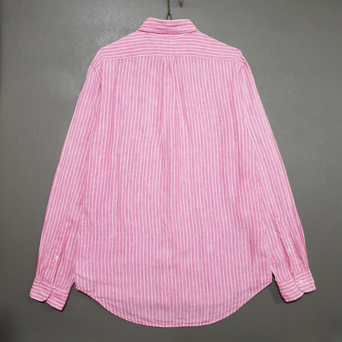 실측 M 폴로 랄프로렌 신형 포니 스트라이프 버튼다운 린넨 셔츠 클래식핏 상품이미지9