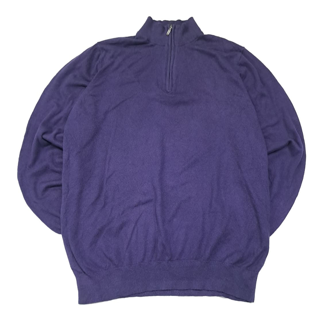 CL034 엘엘빈 코튼 캐시미어 딥퍼플 하프집업 니트 상품이미지1