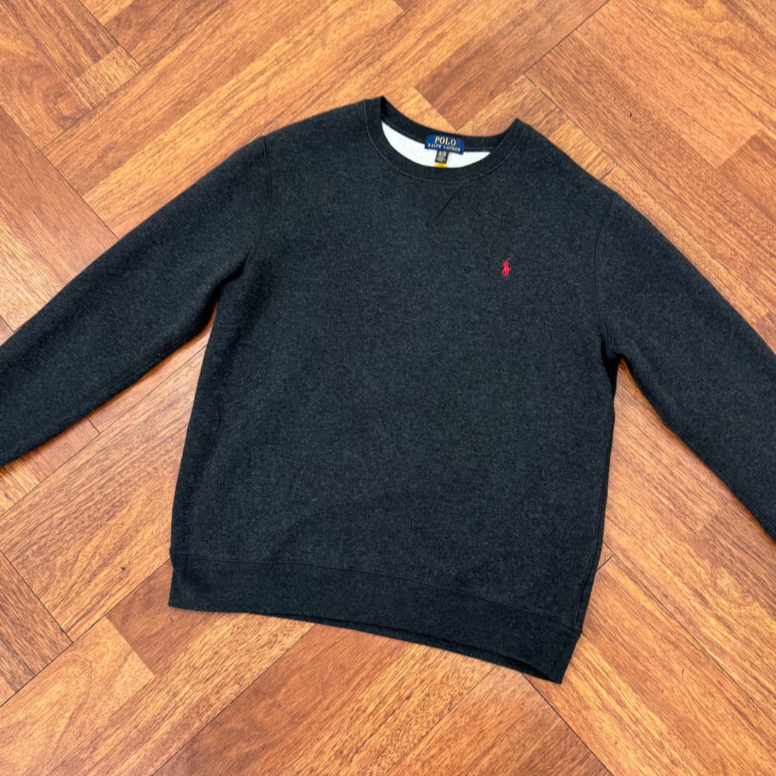 95 폴로 랄프로렌 차콜 라운드 맨투맨(안감기모) 상품이미지2