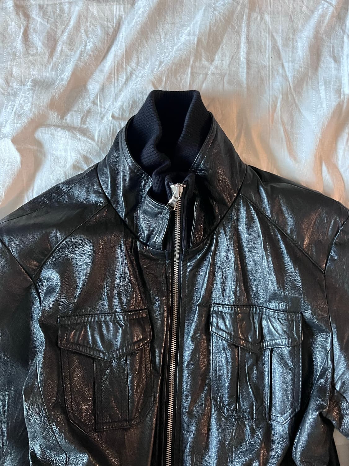 Jack Rose High Neck Leather Jacket 상품이미지3