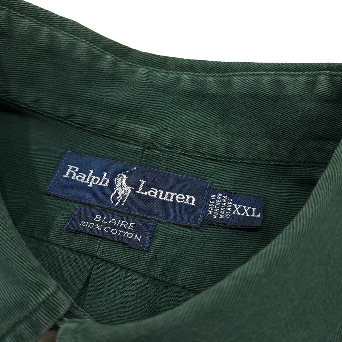 CK076 2XL 폴로 90s 미국판 페이드 틸그린 셔츠 남방 상품이미지3