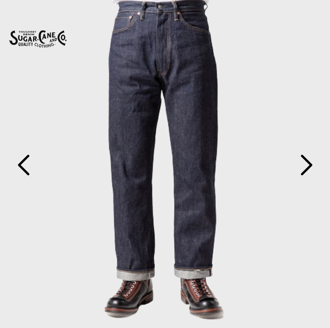 슈가케인 1955z 14oz 지퍼플라이 원워시 데님 상품이미지5