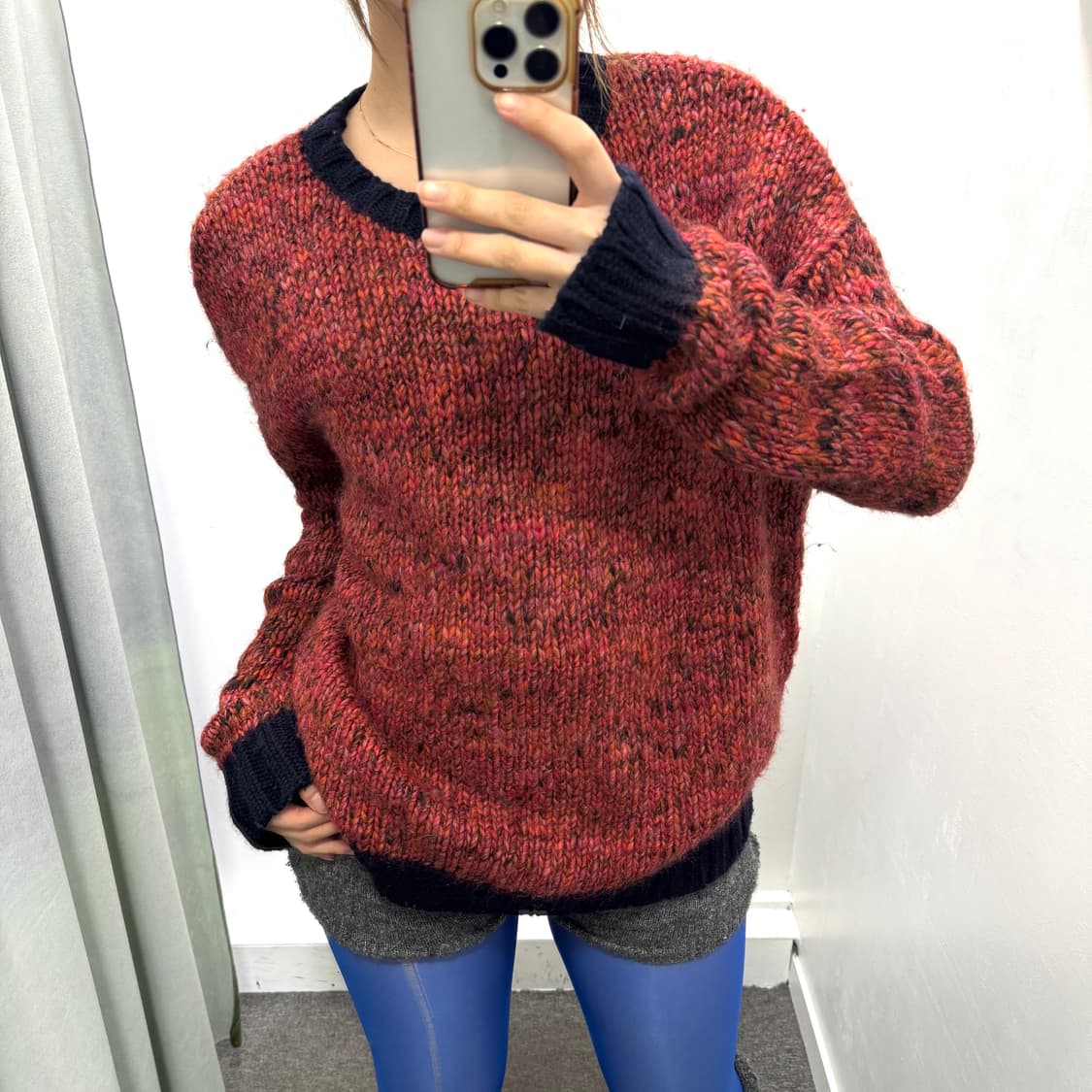 레드 오렌지 니트 상품이미지1