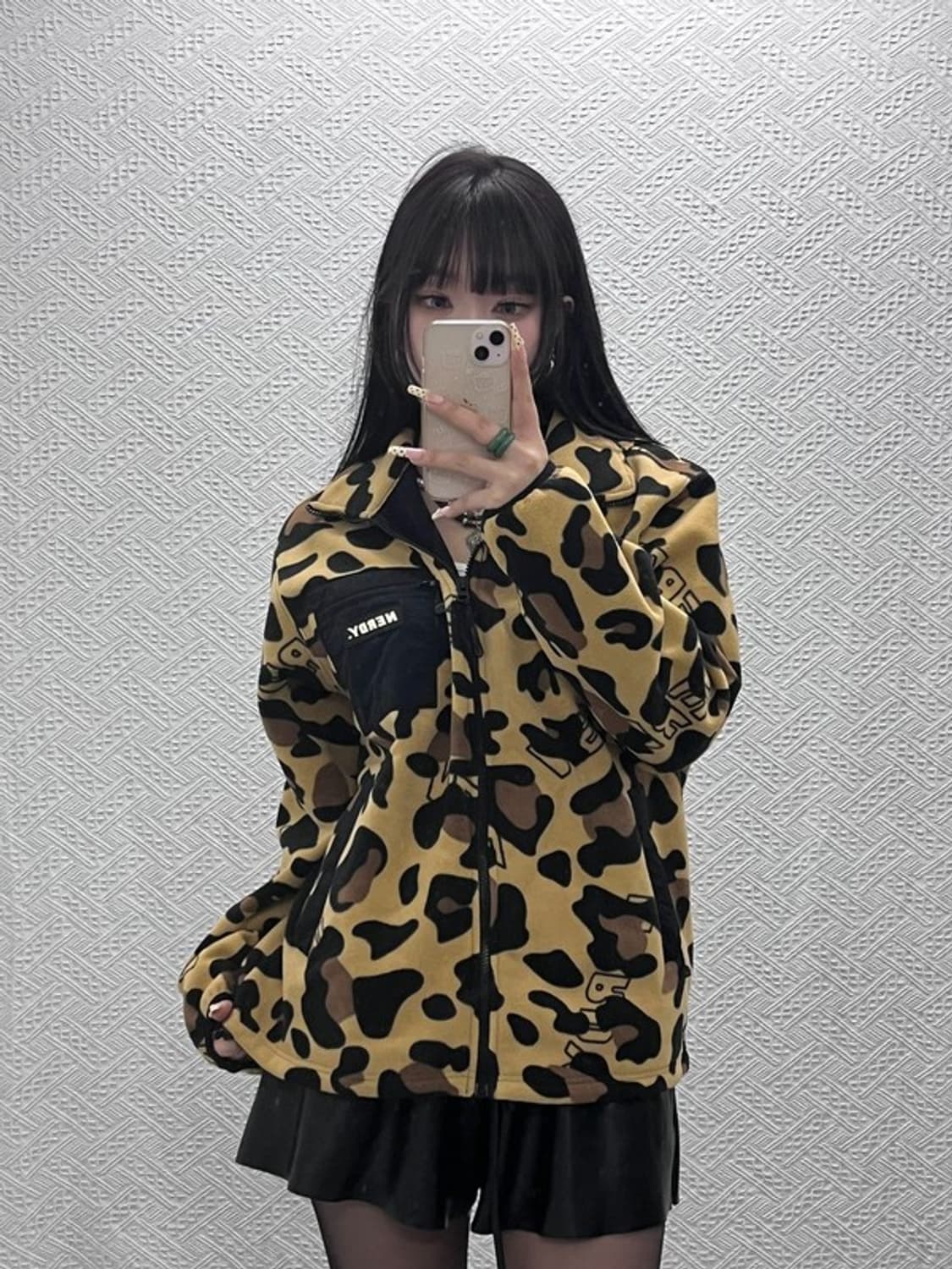 널디 스트릿 힙합 레오파드 호피 후리스 자켓 105 C09706 상품이미지2