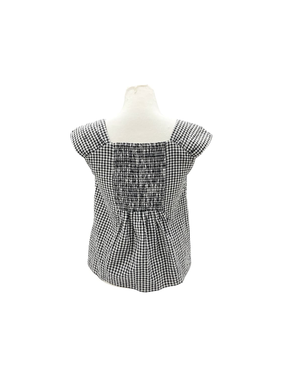Beams Gingham Check Sleeve Blouse 상품이미지2
