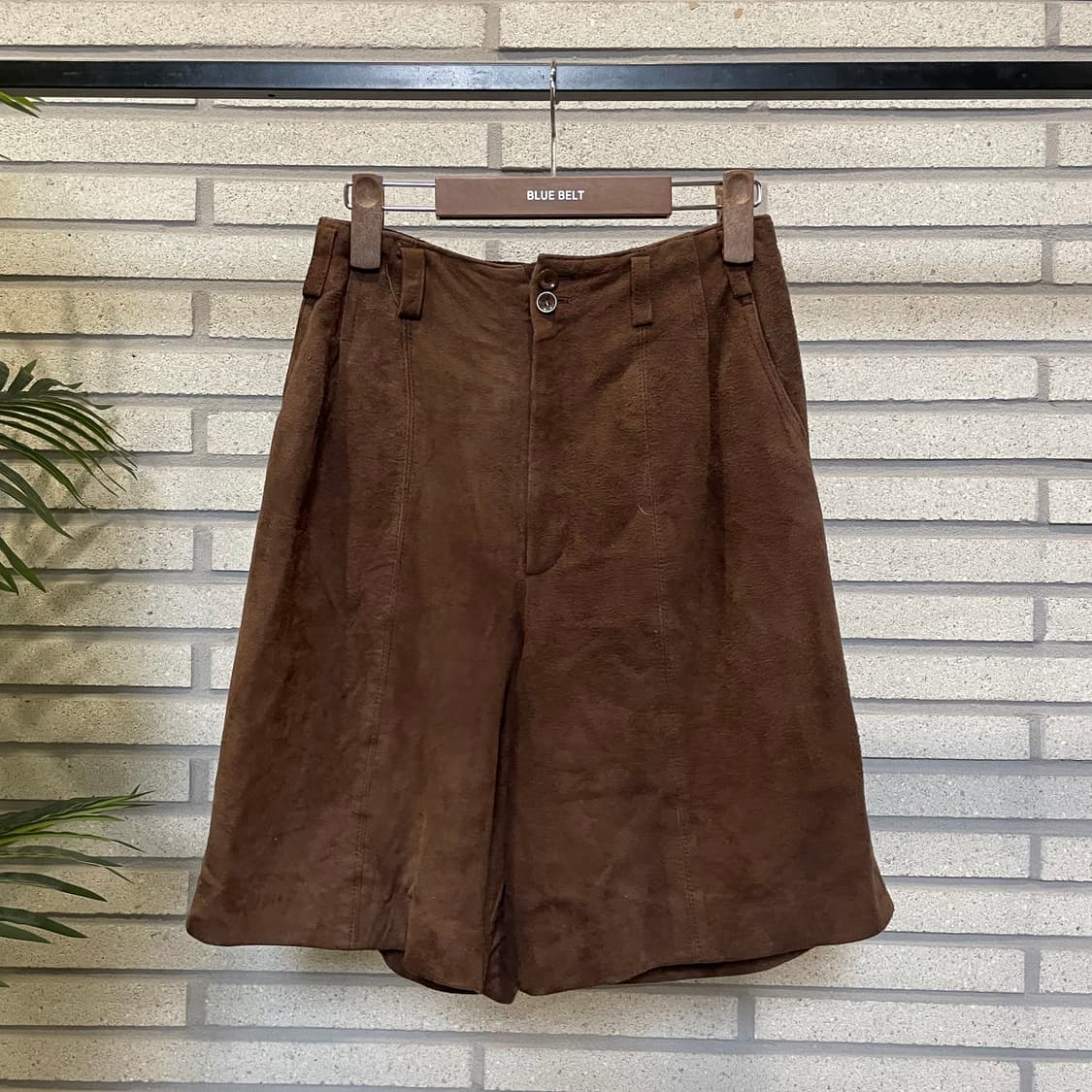 JPN VINTAGE 스웨이드 양가죽 버뮤다 팬츠 와이드핏 디테일 브라운 상품이미지2