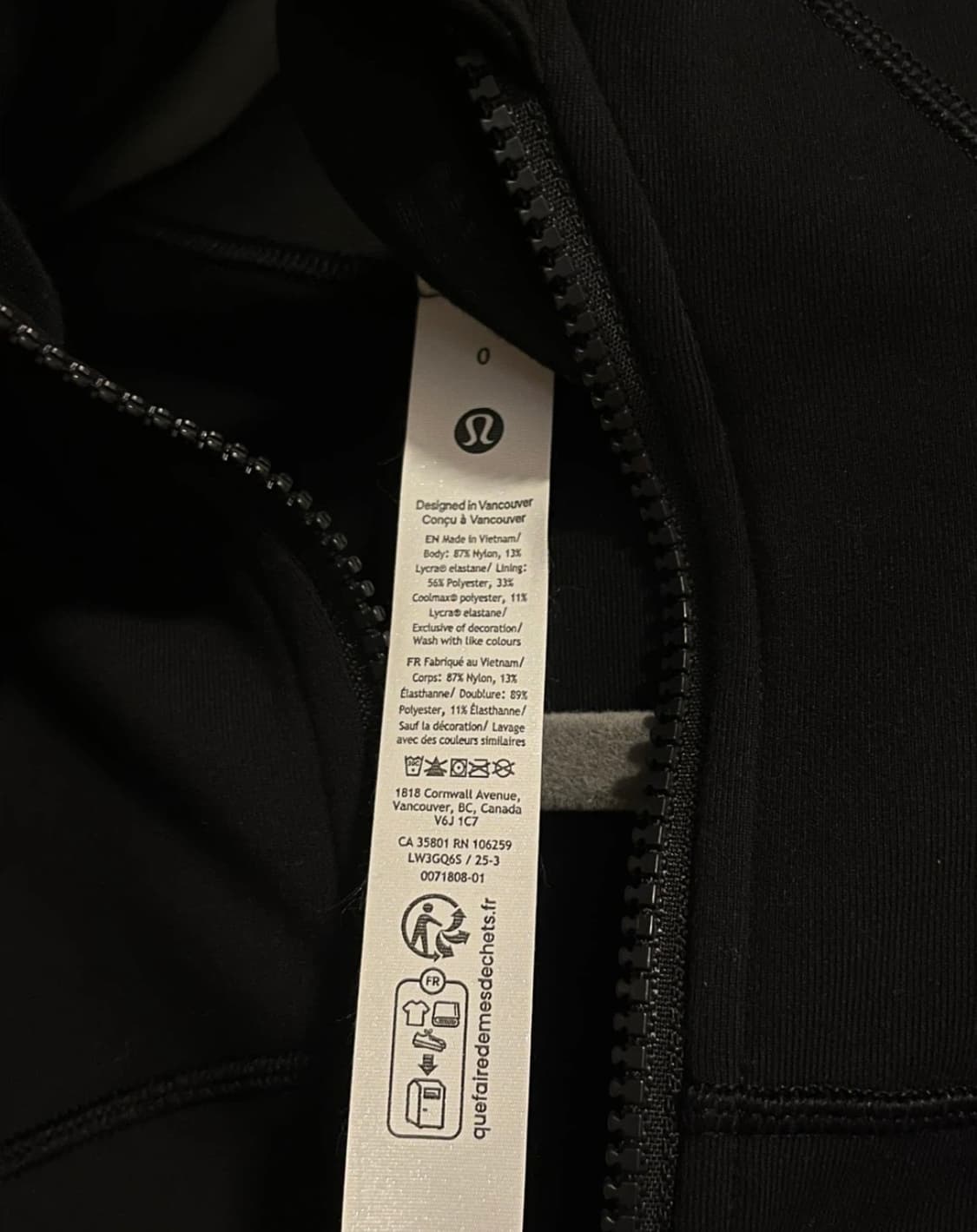 [풀구성] 룰루레몬 디파인 자켓 블랙 0사이즈 상품이미지4