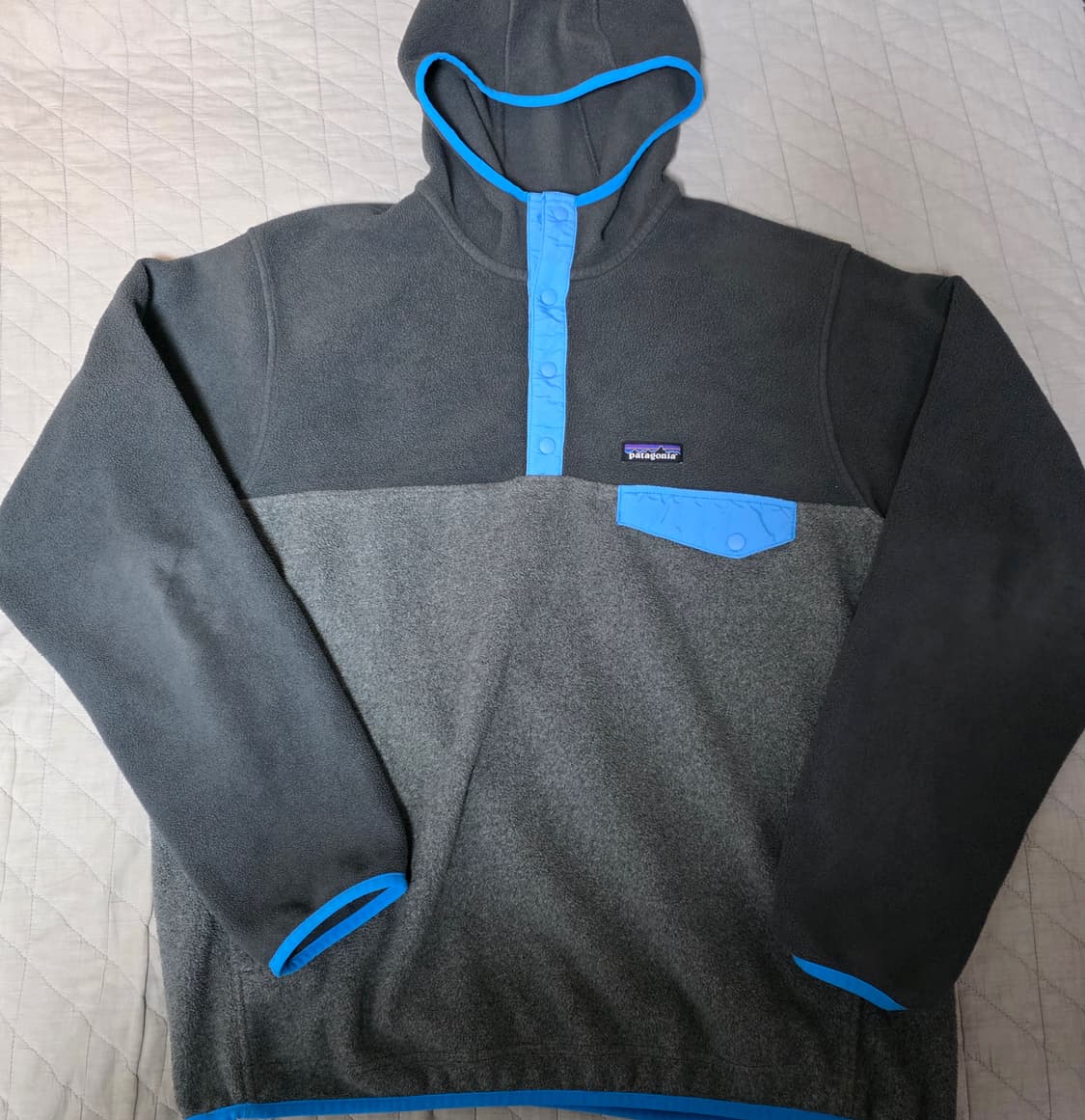 [M/L] 빈티지 파타고니아 신칠라 플리스 후드 스냅 풀오버 그레이/블루 상품이미지1