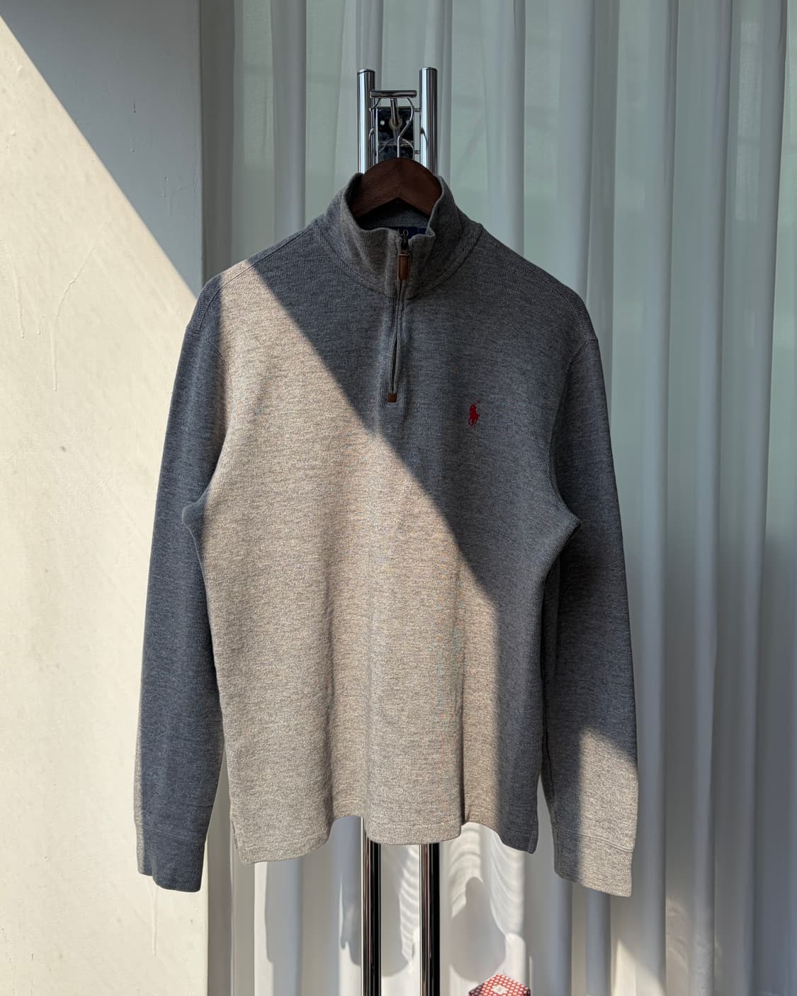 [M]폴로 랄프로렌 그레이 하프집업 코튼 니트 상품이미지4