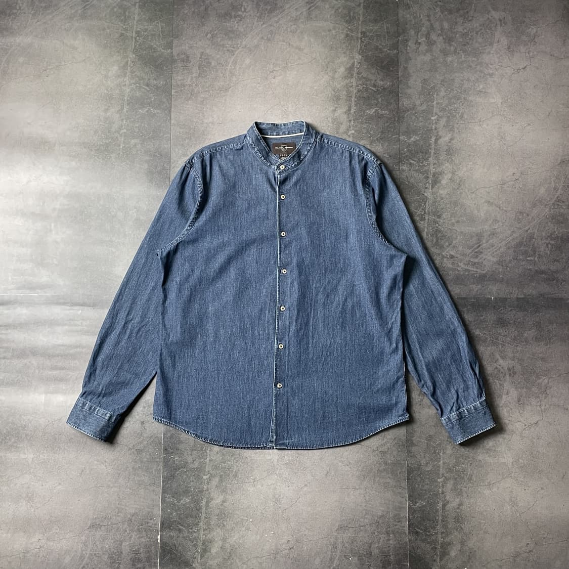 BLACK BROWN 1826 빈티지 밴드칼라 데님 셔츠 A00736 상품이미지1