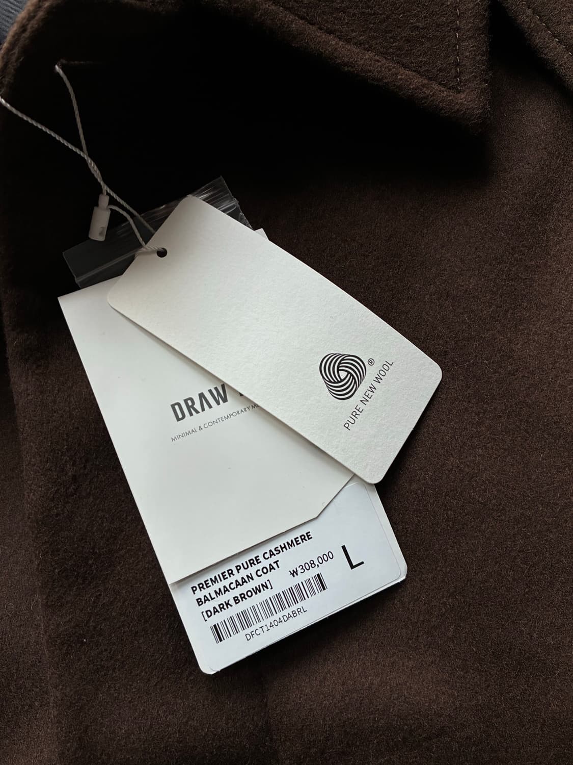 (새상품) (L) 드로우핏 프리미어 퓨어 캐시미어 발마칸 코트 판매 상품이미지10