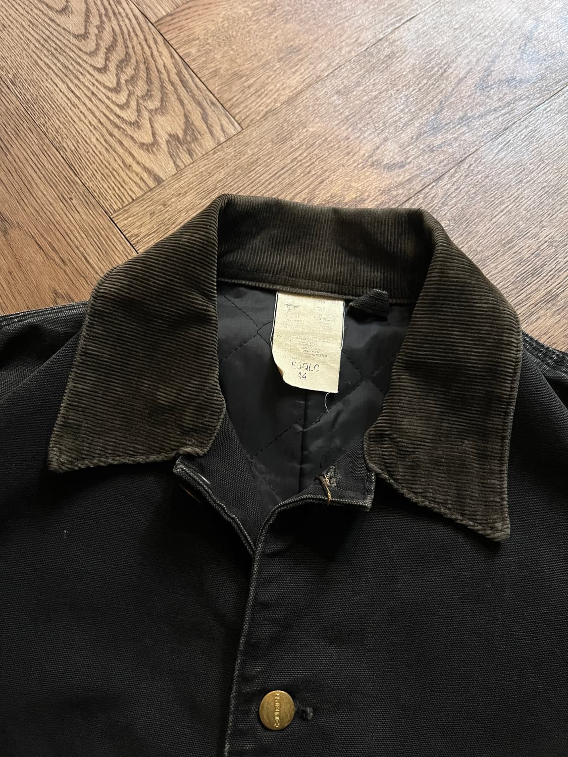 [XL]90's 칼하트 유니온메이드 USA 미시간 블랙 초어 자켓 상품이미지2