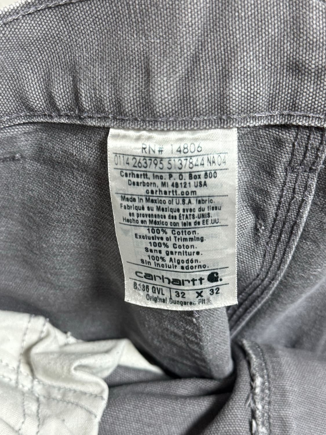 빈티지 칼하트 더블니 B136 그레이 GVL 32x32 상품이미지3