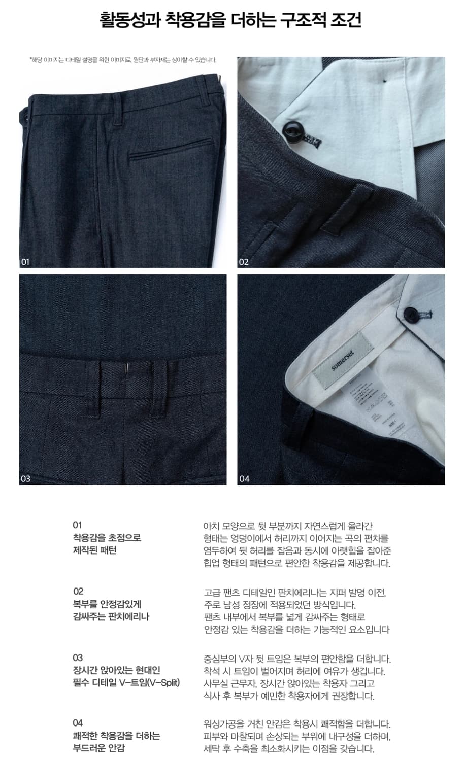 [소머셋] 테이퍼드 수트핏 데님 3사이즈 상품이미지2