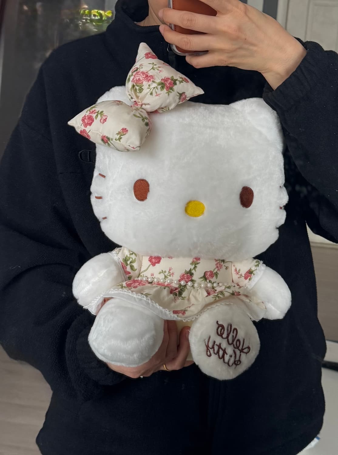 귀여운 헬로키티 플라워 리본인형 택있음 상품이미지1