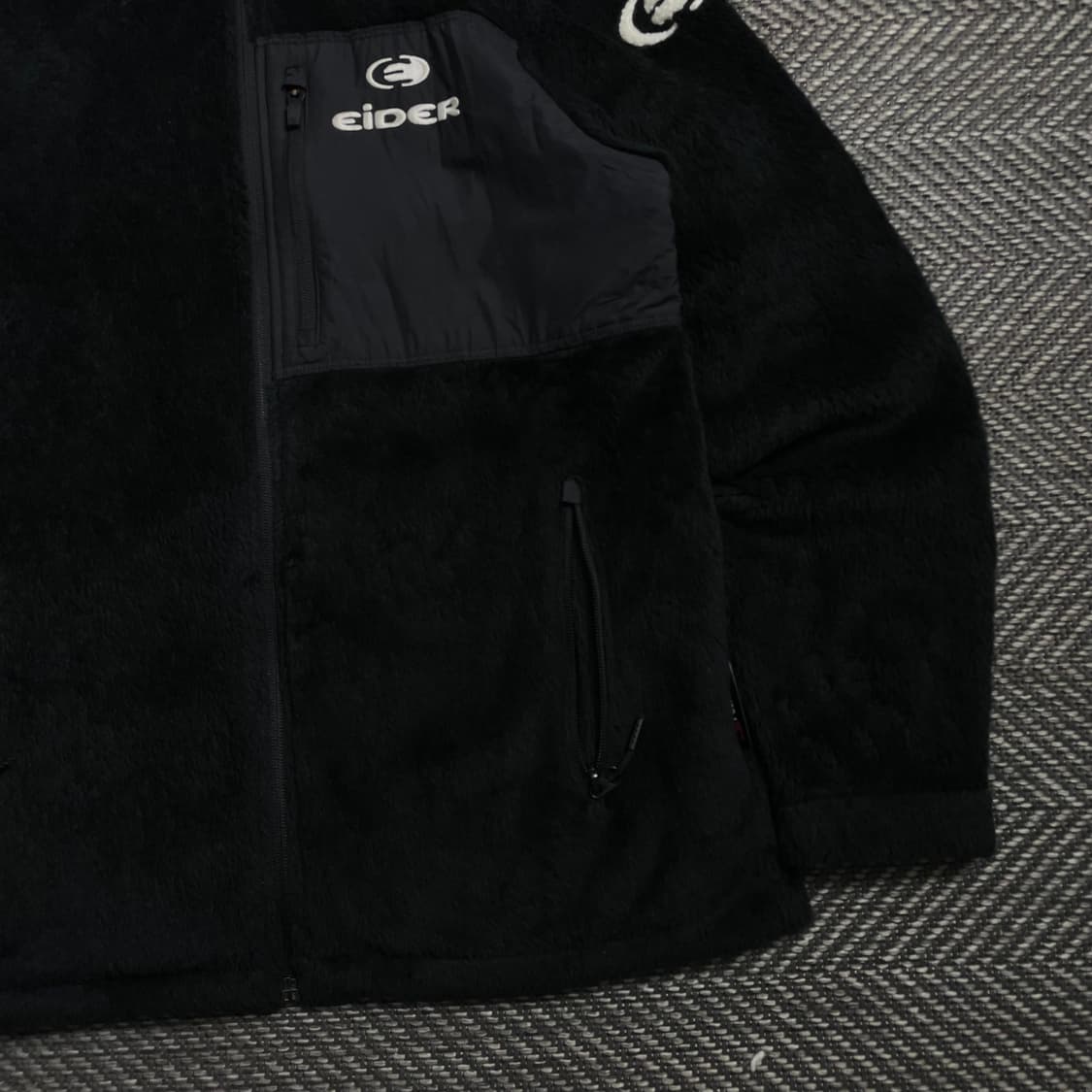 아이더 블랙 넥 로고 플리스 집업 자켓 o 4021 상품이미지2
