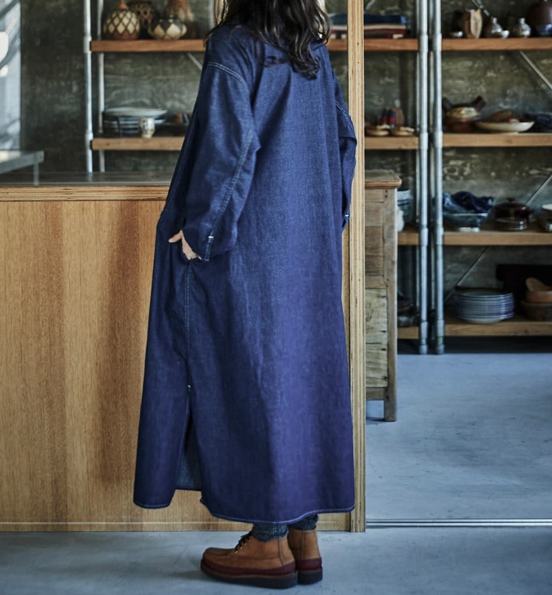 오어슬로우 japan 인디고 데님 원피스 (실착샷ㅇ) 상품이미지5