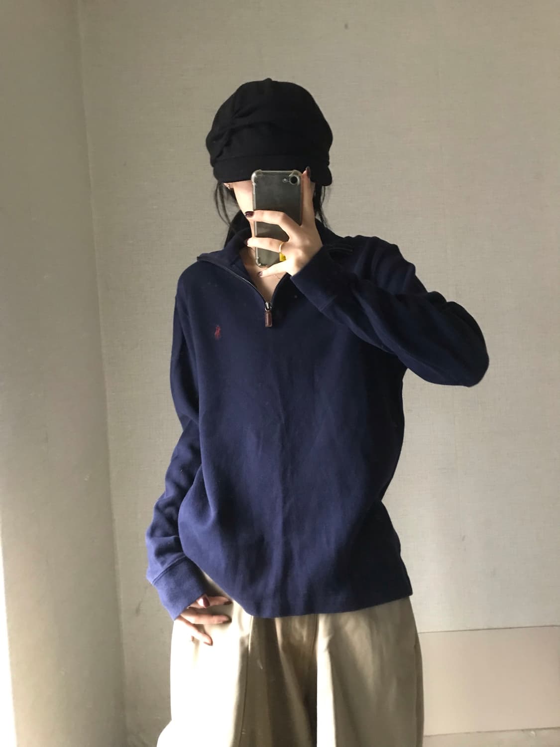 폴로 네이비 버건디포니 반집업 상품이미지4