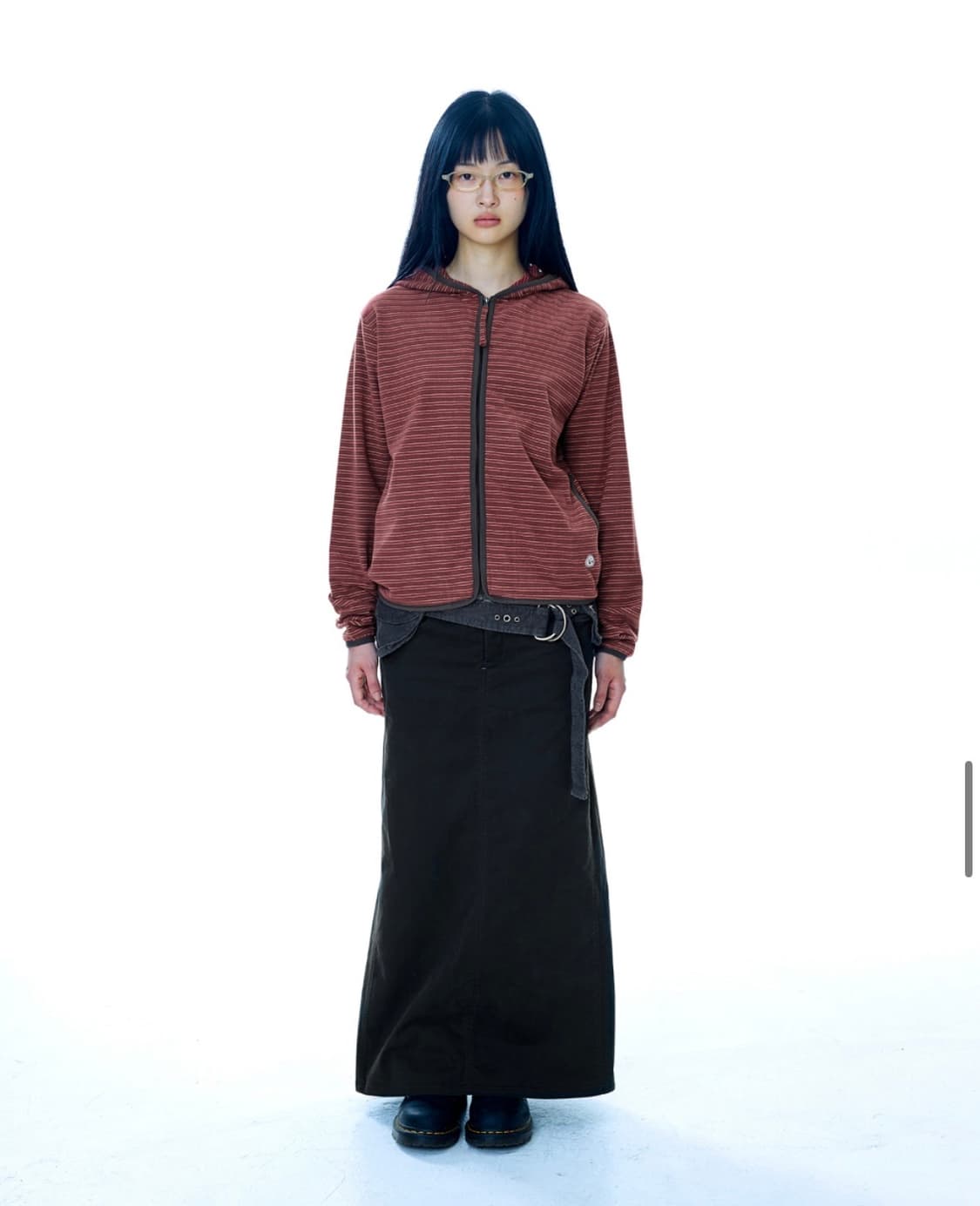 코이세이오 STRIPE FLEECE HOOD ZIP-UP RED 상품이미지3