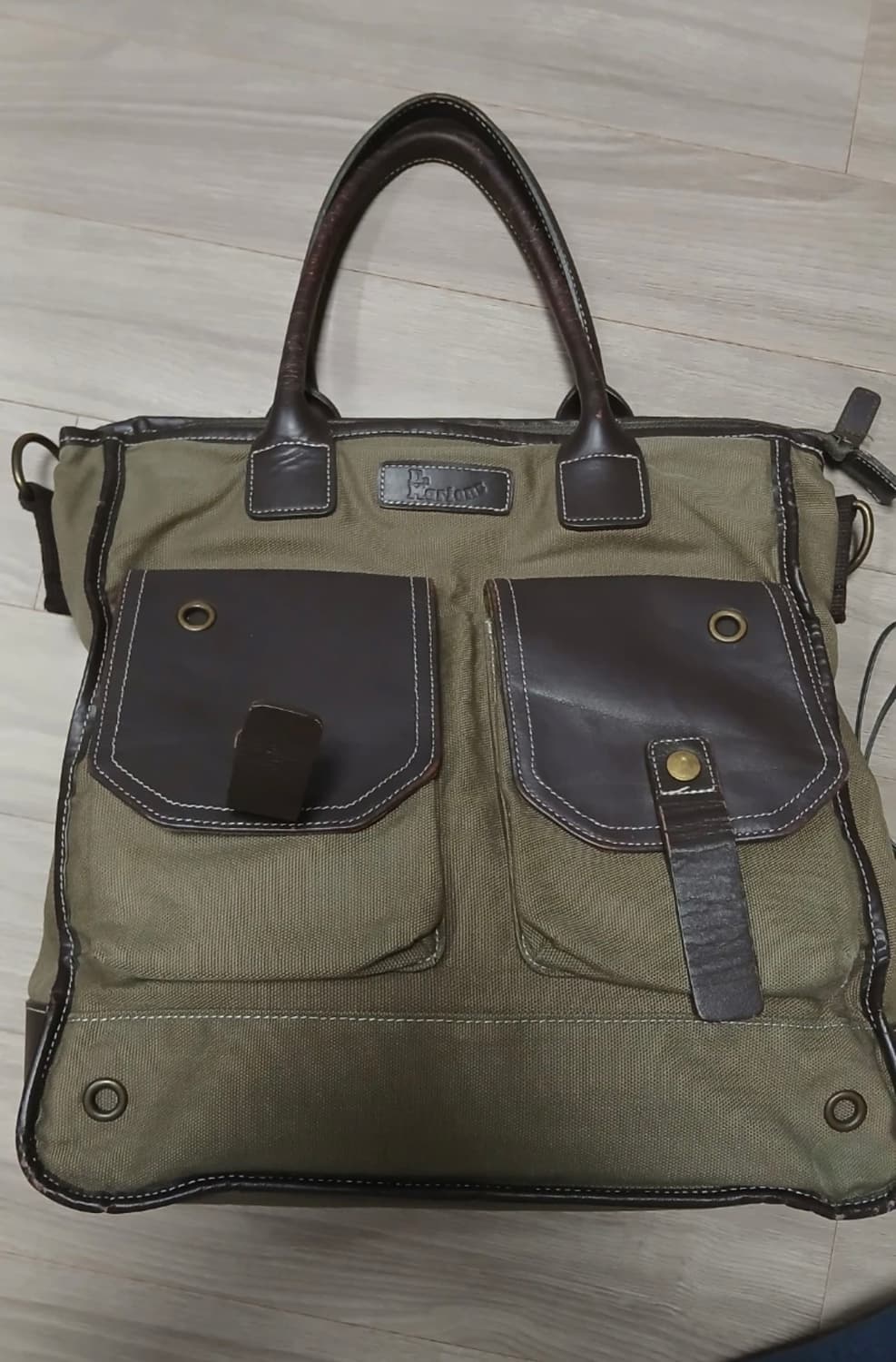 [닥터마틴/빈티지] 캔버스 레더 디테일 토트백  상품이미지1