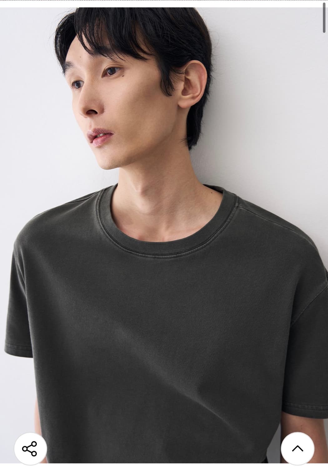 (L) 드로우핏 헤일 코튼 크롭 하프 피그먼트 티셔츠 CHARCOAL반팔 상품이미지4