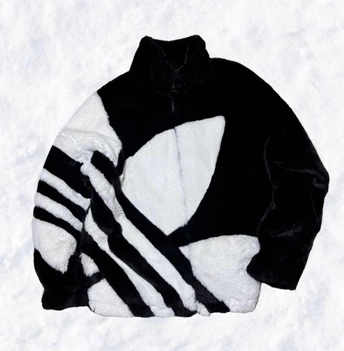 아디다스 빅 트레포일 블랙 쉐르파 퍼자켓 상품이미지1