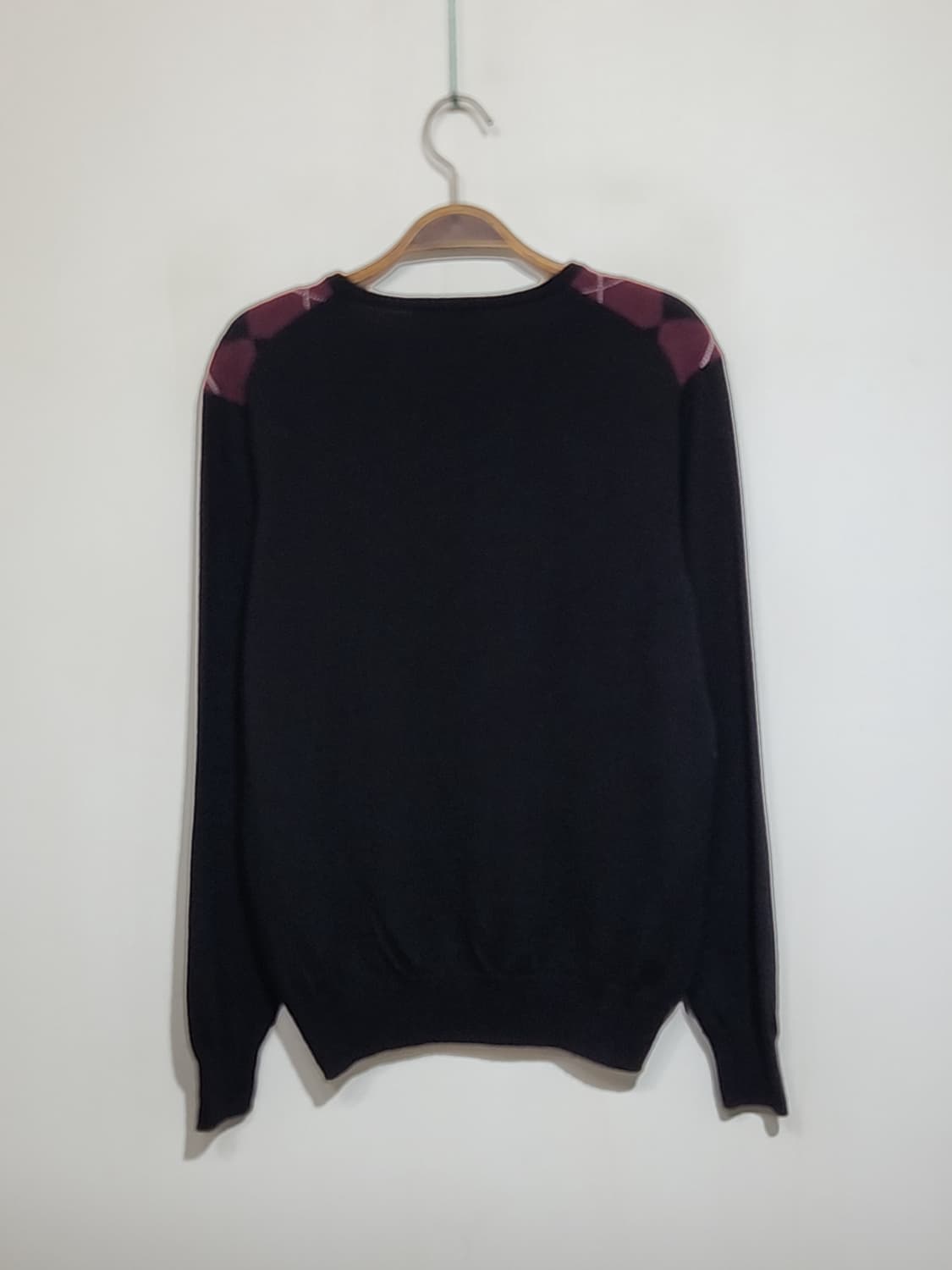 (M) 프레드페리 아가일 니트 브이넥 울스웨터  상품이미지6