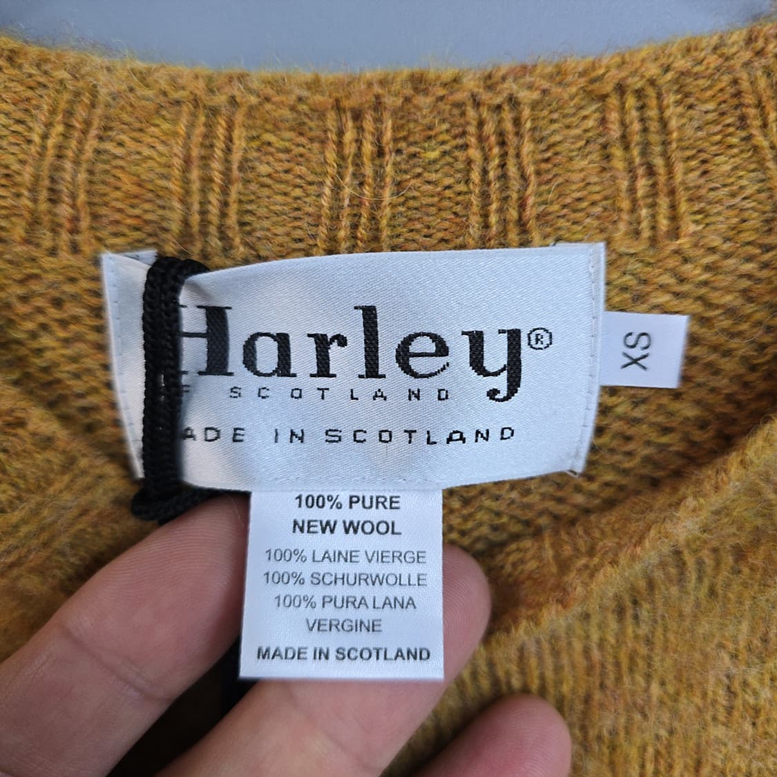 새제품)할리 오브 스코틀랜드 울 니트 머스타드 XS 상품이미지6