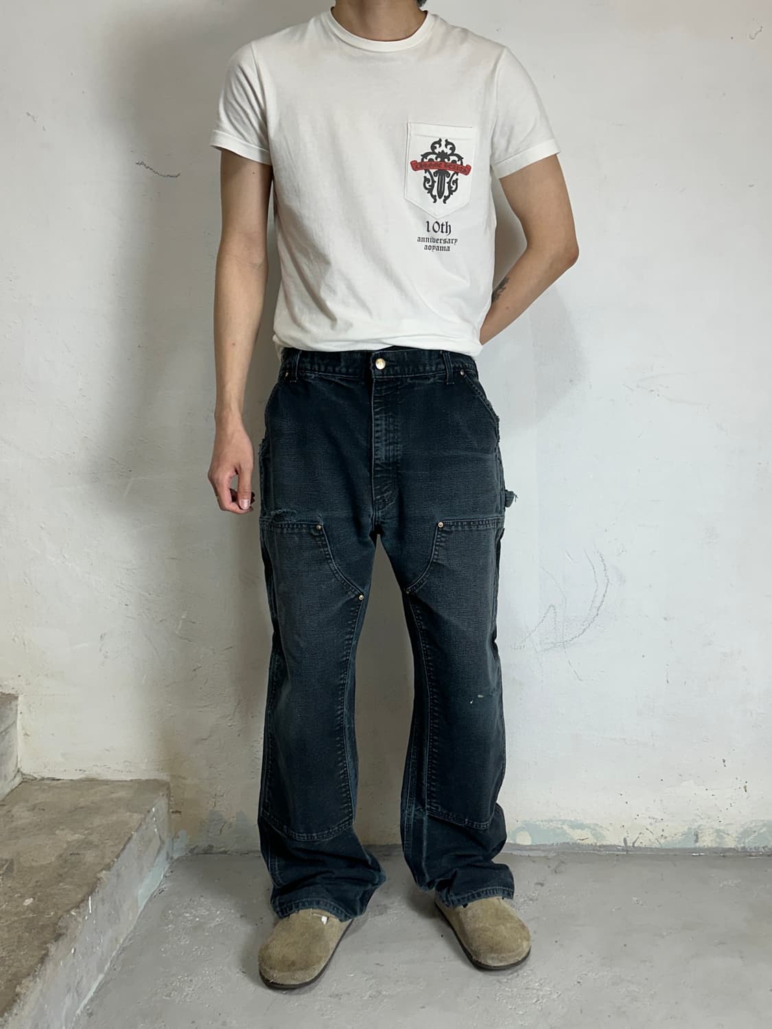 OG USA Made 칼하트 B01 더블니 블랙 칼하트 썩블니 카펜터 상품이미지2