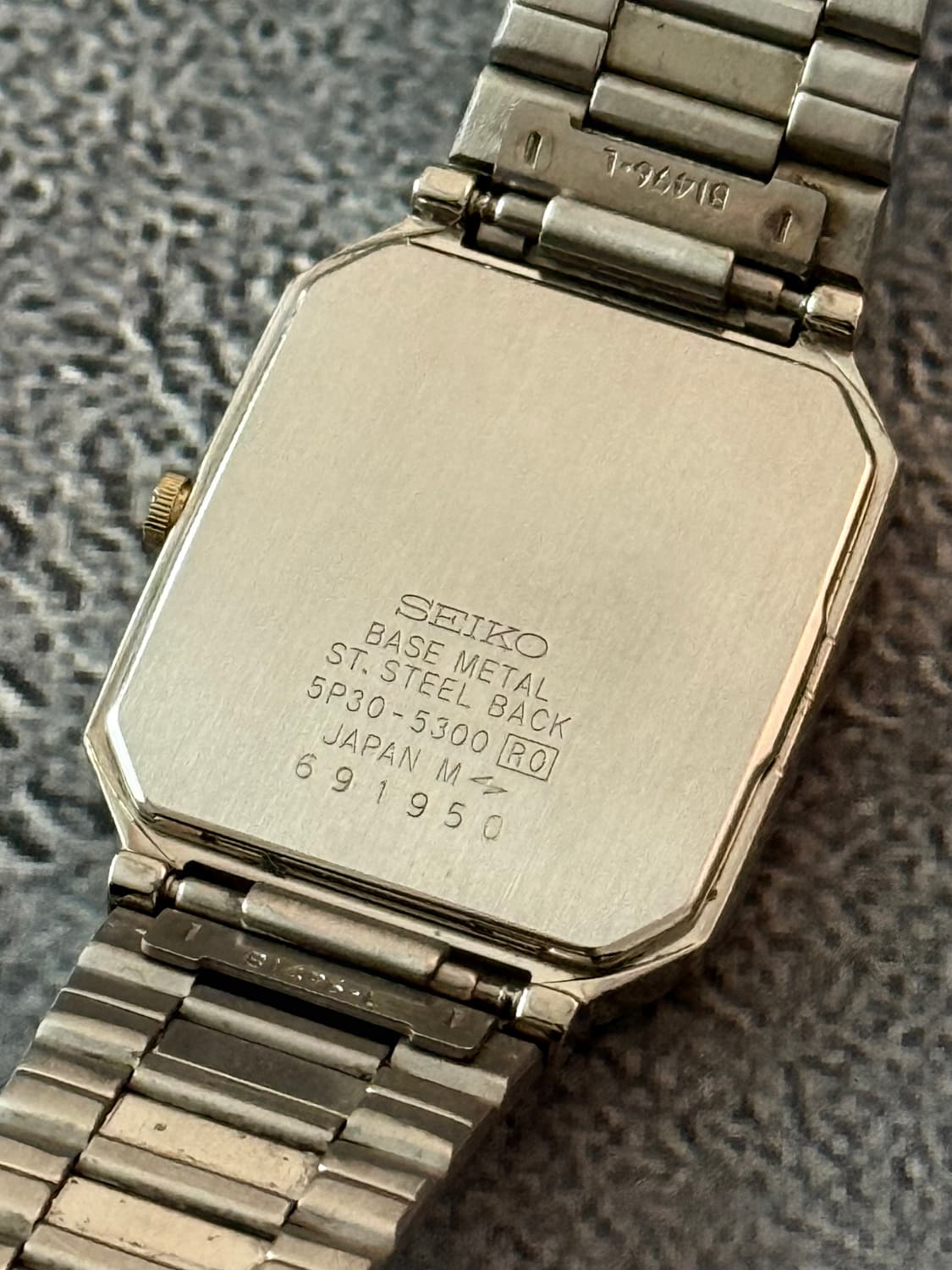 세이코 Seiko 레트로 실버 스퀘어 쿼츠 상품이미지4