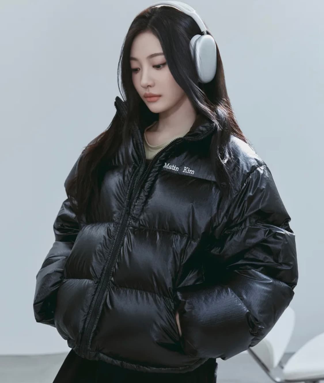 25FW 마뗑킴 스몰로고 다운점퍼 블랙 S/M 상품이미지1