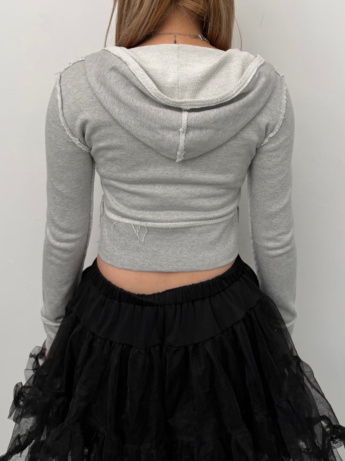 도트 음표 프린팅 슬림 후드집업  상품이미지4