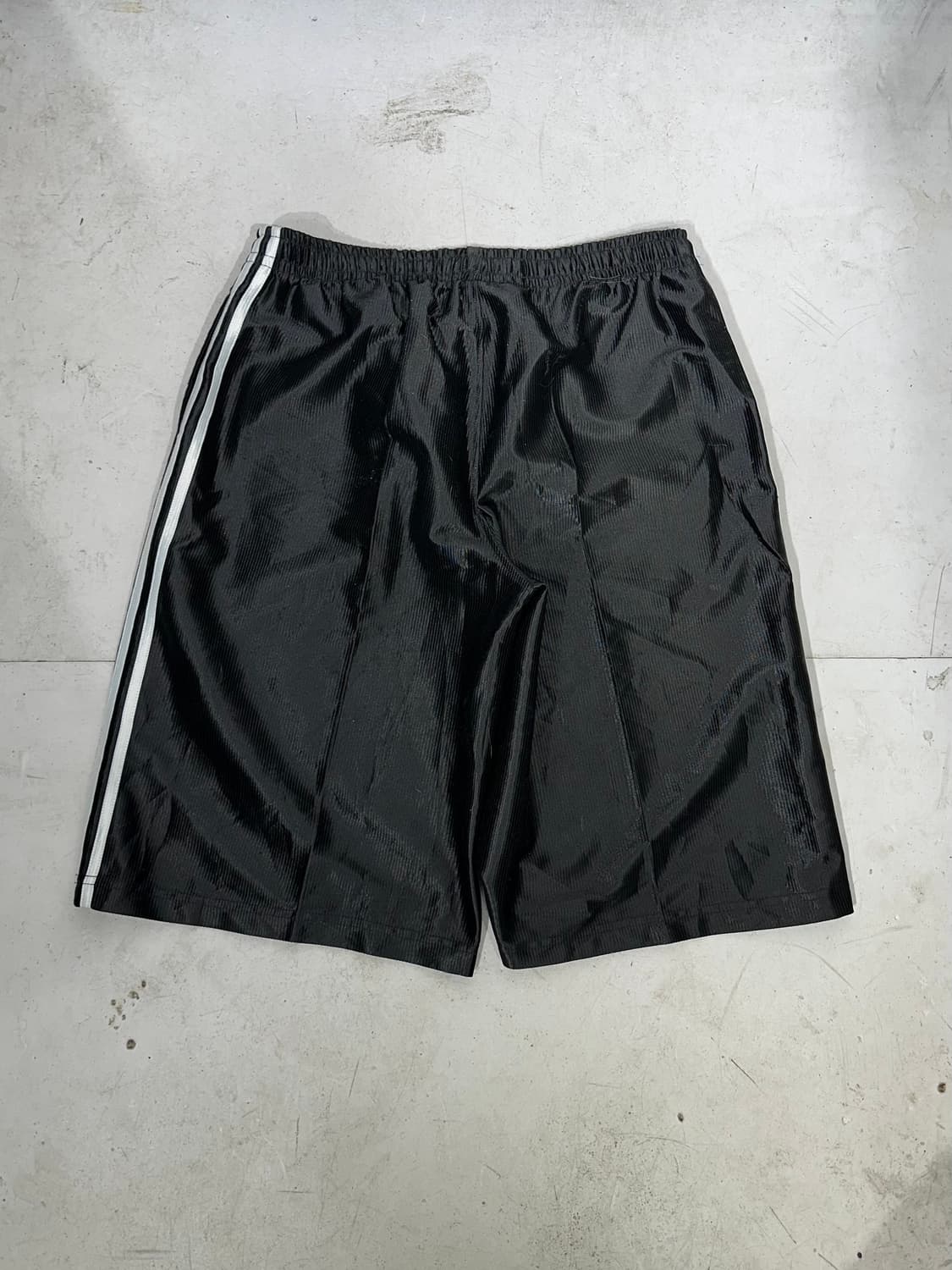 00s 나이키 블랙 와이드 사이드 라인 버뮤다 추리닝 바지 반바지 M  상품이미지5