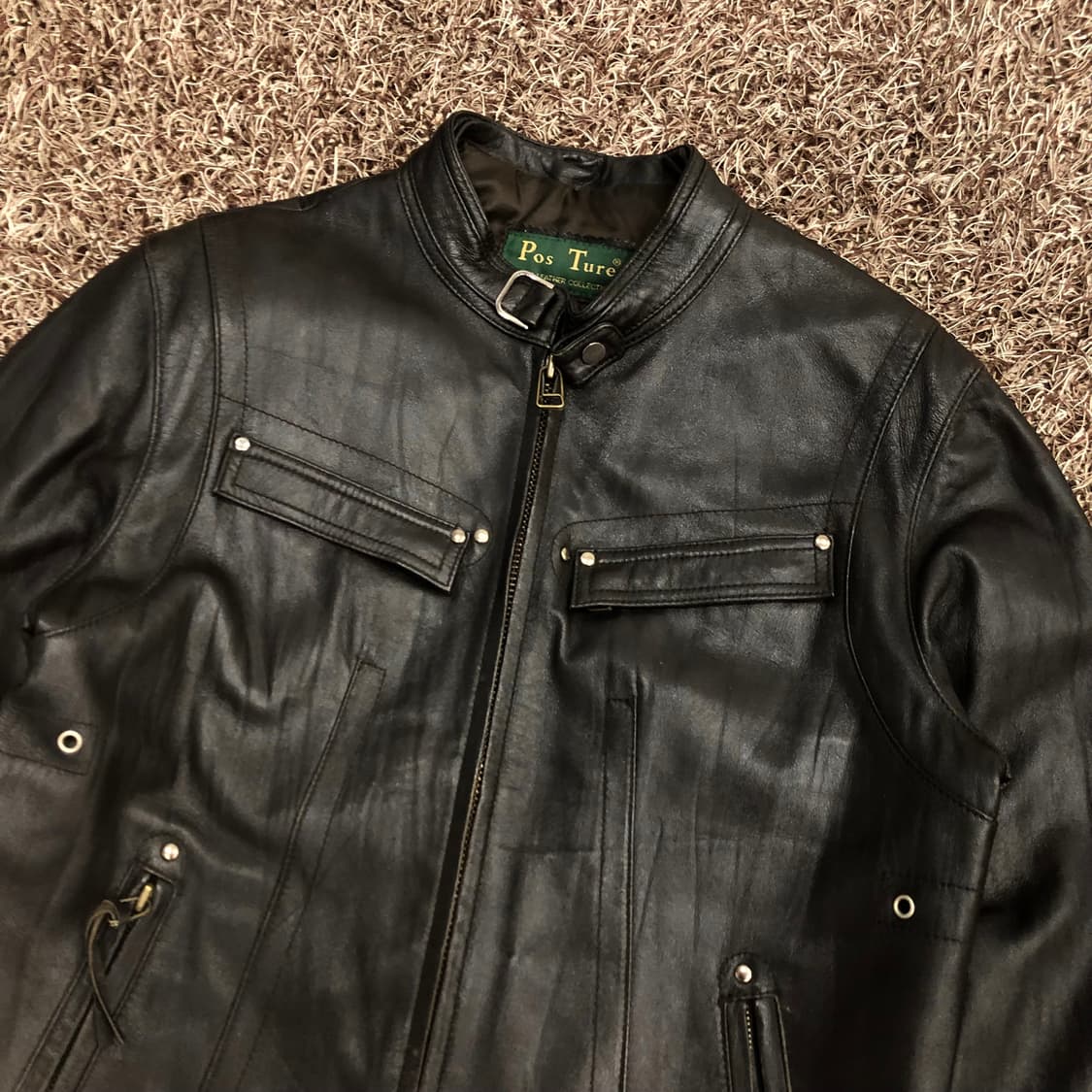 빈티지 양가죽 바이커 레더 가죽 자켓 상품이미지2