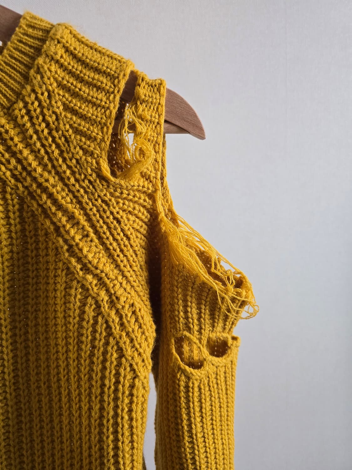 Boohoo Distressed Knit (Mustard Yellow) 상품이미지5