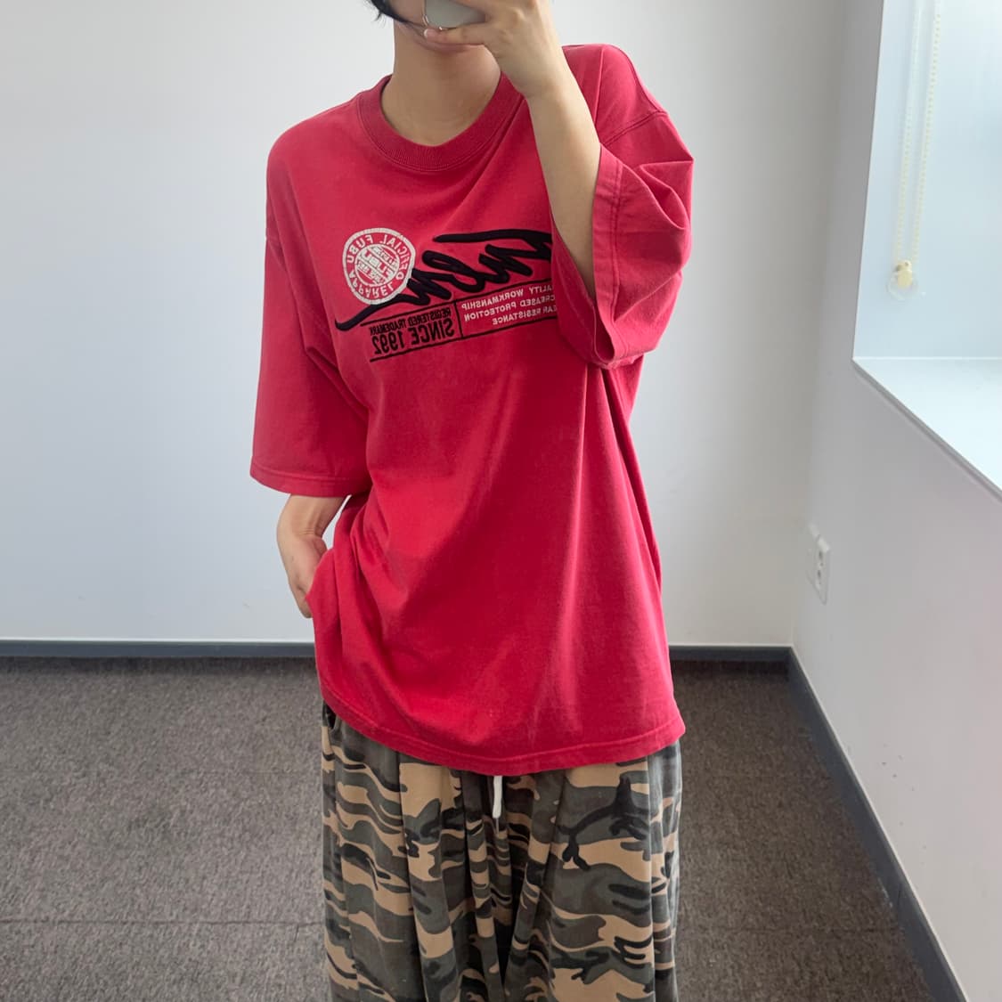 Fubu 후부 자수로고 레드 반팔 상품이미지2