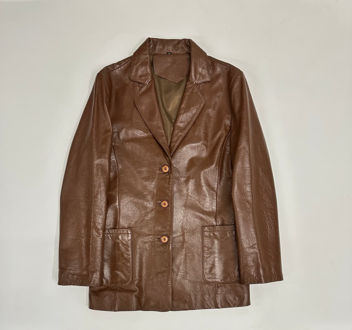 japan 브라운 레더 자켓 (Cowhide) 상품이미지1