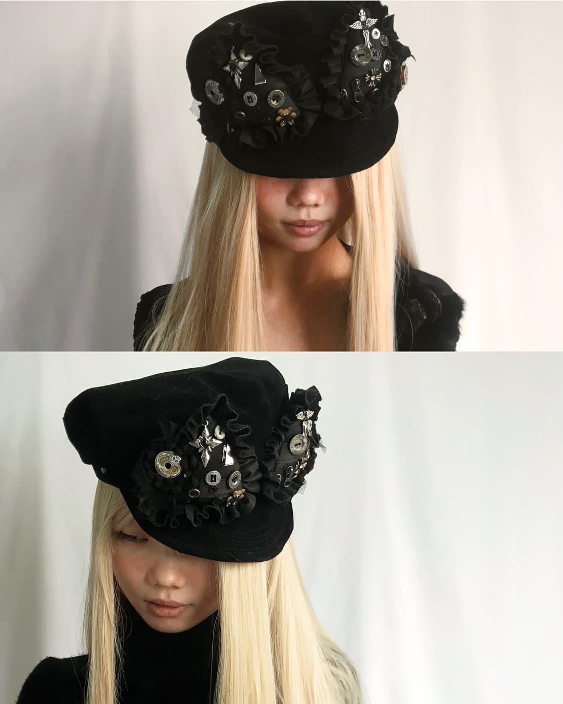Custom)Cat-Ear antique suede harness cap 상품이미지1
