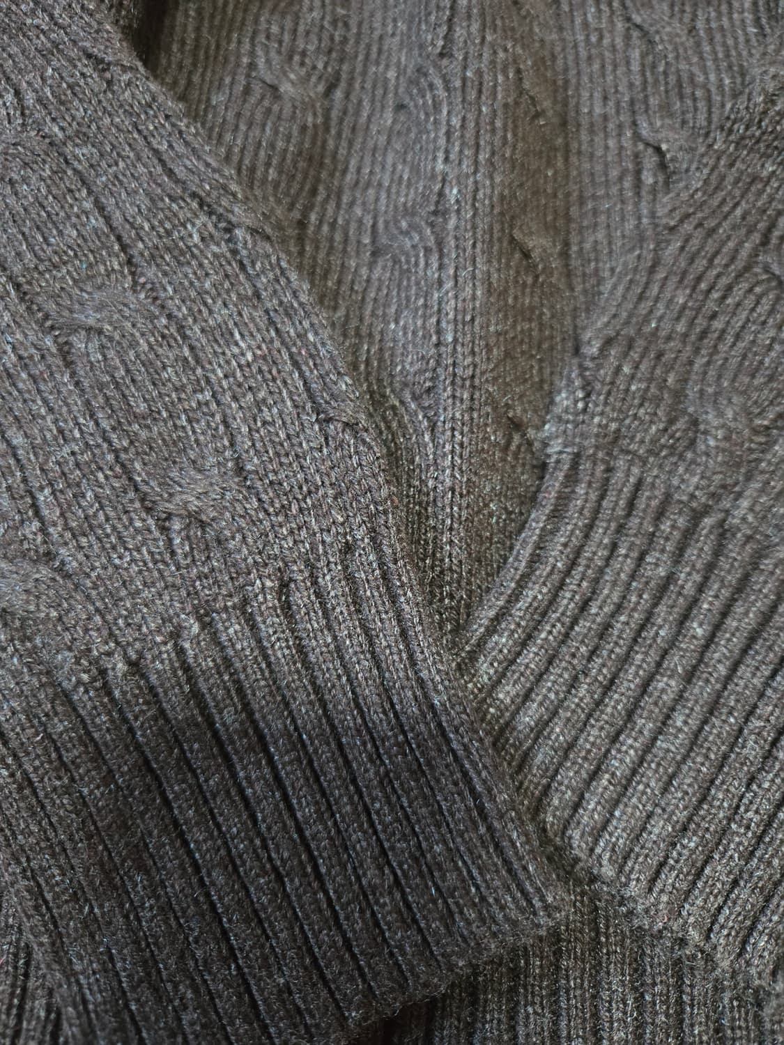 폴로랄프로렌 남성 정품 실크 케이블 스웨터 브라운 케이블 니트 상품이미지3