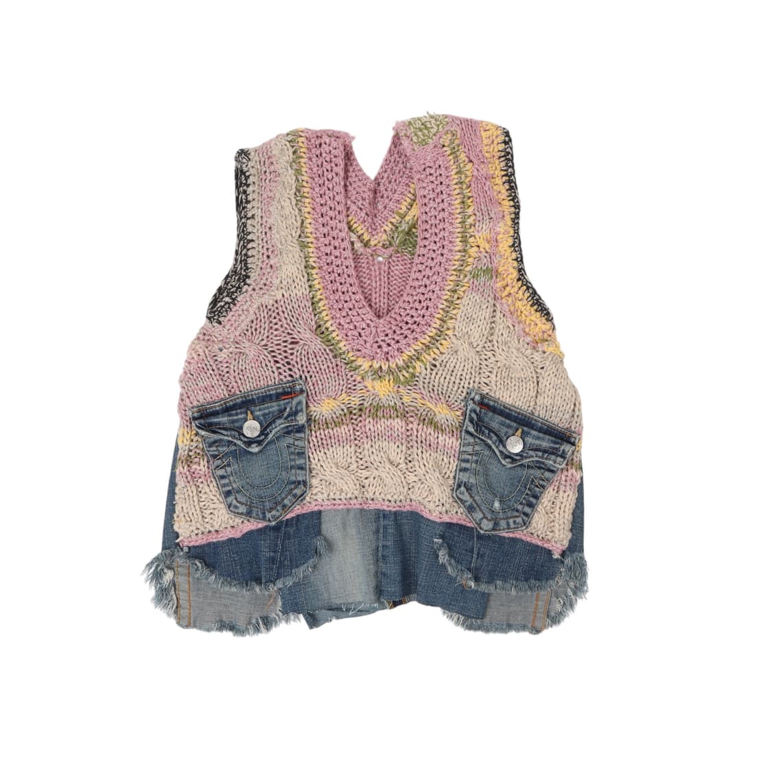 트루릴리젼 커스텀 니트 데님 베스트 상품이미지1