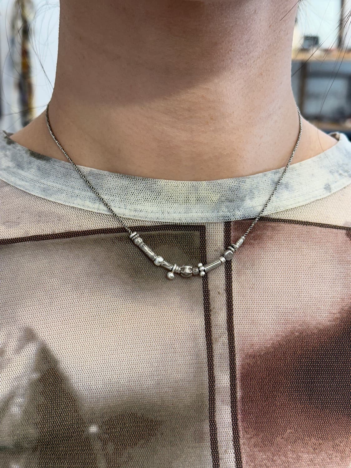 Musta karensilver mix Necklace 상품이미지4