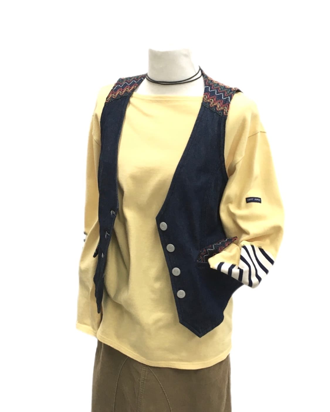 Beams boy denim vest 상품이미지3